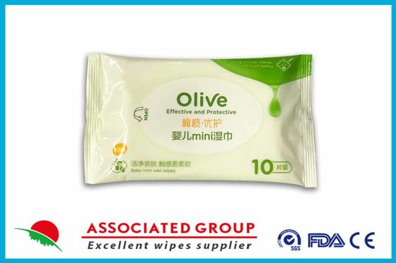 Olive Essence-Haushalts-Baby Mini Wet Wipes No Alcohol Wegwerf- und tragbar