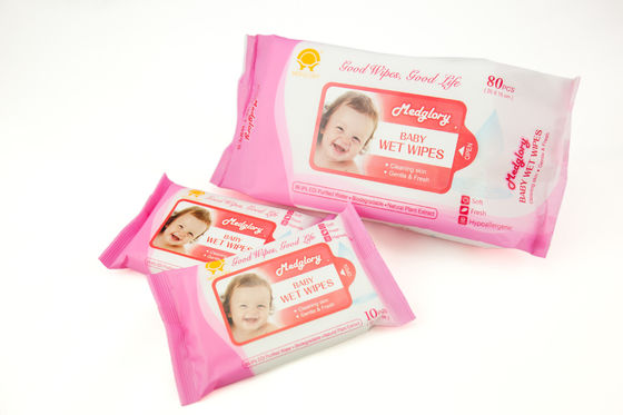 20*15cm Latex Free Baby Wet Wipes Hypoallergenic Unscented Refill Packs