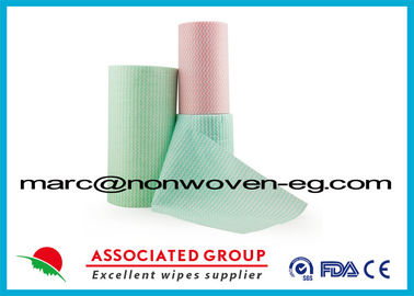 Green Pink Non Woven Wipes Spunlace Nonwoven Fabric 65gsm 20% Viscose 30cm*90pcs