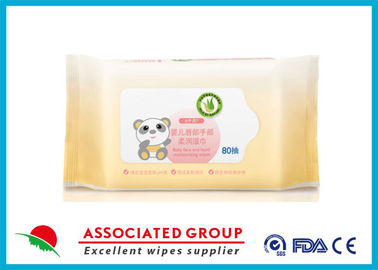 Non Irritating Aloe Vera Skin Care Wet Baby Wipes for Face And Hands , 80 Sheets