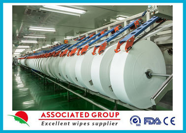 Cross Lapping 45Gsm Hygeian Spunlace Nonwoven Fabric For Baby Wipes , comfortable