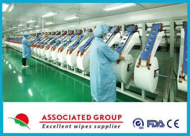 Cross Lapping 45Gsm Hygeian Spunlace Nonwoven Fabric For Baby Wipes , comfortable
