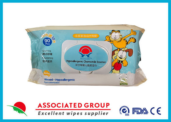90 Stück natürliche, abbaubare Baby-Nasstücher mit hypoallergener Kamille-Essenz