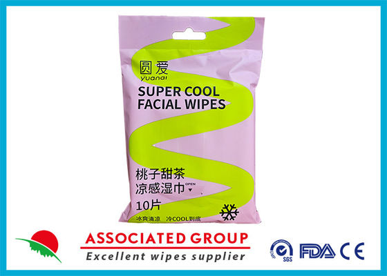 ISO 9001-zertifizierte Yuanai Pfirsich Süßtee Kühltuchtücher Hypoallergene Erwachsenentuchtücher 15*20cm