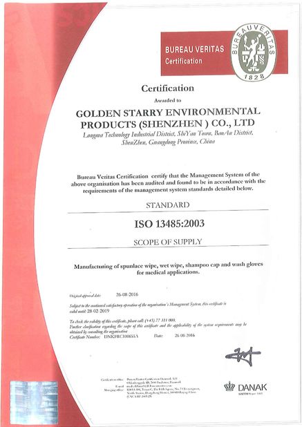China Golden Starry Environmental Products (Shenzhen) Co., Ltd. Zertifizierungen